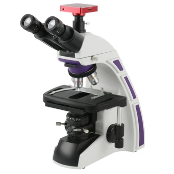 1000X Lab Medicinos Mokslinių Tyrimų Trinokulinis Žiūronų Biologinis Mikroskopas Achromatinis Korekcija Optinės Sistemos 3W LED