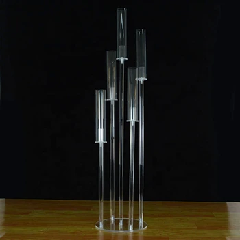 10vnt)naujas vestuvių puošmena aukščio akrilo vamzdelių žvakių laikiklis kristalų šviestuvai 6 ginklų AB0413