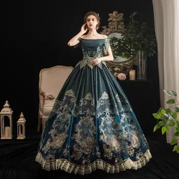 18 A. Rokoko Žalia Royal Court Suknelė Retro Baroko Drabužių Renesanso Rokoko marija Antuanetė Kostiumas Prom Dress