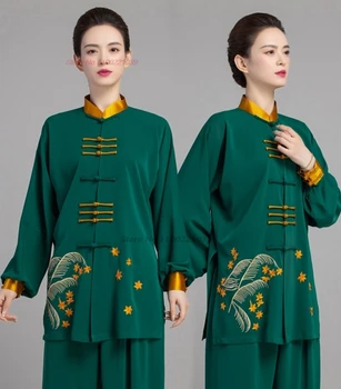 2024 m. kinijos kung fu chi drabužių kovos menų taijiquan wushu naudotis vienodų gėlių spausdinti viršūnes+kelnės nustatyti komandos pasirodymas