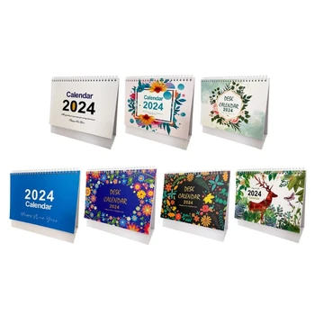 2024 Paprasta Gėlės Stalo Dekoro kalendorius Kalendorius Kūrybos Darbalaukio Dekoro Kalendorius F0T1