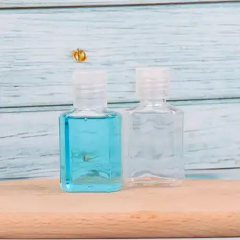 30ml PET butelis su flip top cap aišku, kvadrato formos butelis, kosmetikos vienkartiniai vertus sanitizer LX2982