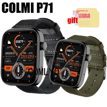 3in1 Apyrankės už COLMI P71 P68 Dirželis Smart watch Band Nailono Canva Diržo Screen Protector