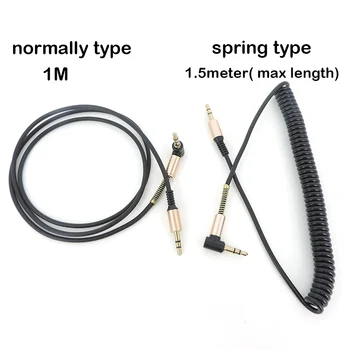 3pole 1M stereo 3.5 mm Male vyrų Jack AUX Audio pavasario pratęsti jungties Kabelis 90 Laipsnių stačiu Kampu Garsiakalbis PC Ausinių r