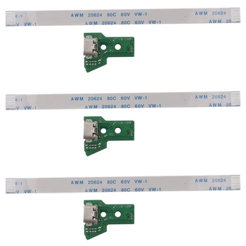 3X SONY PS4 Valdiklis USB Įkrovimo lizdas kištukinis Lizdas Valdybos JDS-055 5 V5 12 Pin Kabelis