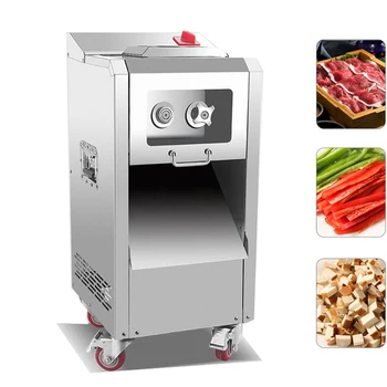 400kg / h Virtuvė Mėsos Slicer Mašina, Multi-funkcija Mėsos Pjaustymo Mašina Automatinė Nuimamas Peilių Grupės Mėsos Pjovimo Staklės