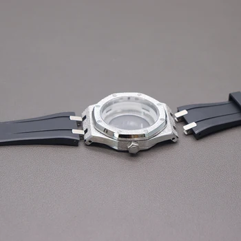 41mm Vyrų Nerūdijančio Plieno Žiūrėti Atvejais Gumos Watchband Dalys Seiko nh35 nh36/34 Judėjimo 31.8 mm Dial Sapphire Crystal Glass