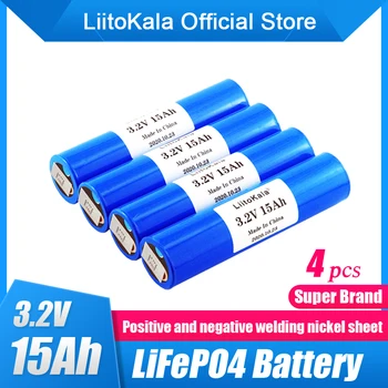4pcs LiitoKala 33140 3.2 v 15Ah lifepo4 baterija 3.2 V Ląstelių 