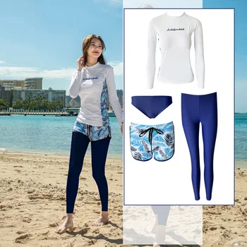4pcs Moterų Full Body ilgomis Rankovėmis UV Saulės Marškinėliai Antblauzdžiai Greitai Sausas Bėrimas Apsaugas Plaukti Lauko T-Shirt Žvejybos Bėgimo Treniruotės