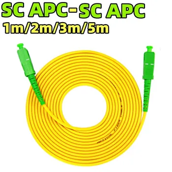 50PCS Jumper SC APC į PK APC Single-mode Optical Fiber Optic Patch Cord 3.0 mm PVC G657A SM FTTH Optinis Kabelis 1M/2M/3M/5M