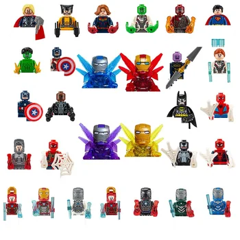 8 Vienetų Marvel Superhero Mini Kūrimo Bloką Statulėlės Žaislas Dekoracijos, Dėlionės Asamblėjos Pastatas, Blokinis Vaikų Dovanų