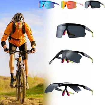 Apversti dviračių akiniai be logotipo, kelių sporto akiniai, vyrų ir moterų lauko sporto akiniai nuo saulės, vėjo