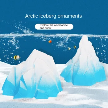 Arkties Ledkalnio Žuvų Bakas Kraštovaizdžio Puošmena Akvariumo Apdaila imituoti Mažų Rockery Sniego Kalnų Kraštovaizdžio Papuošalai