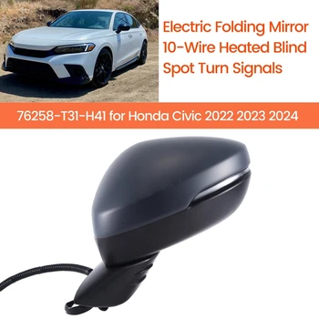 AU05 Pusės Elektrinis Lankstymo Veidrodėliai Assy Honda Civic 2022 2023 10-Vielos W/Šildomos Blind Spot Posūkio Signalai