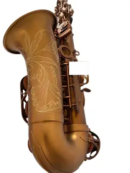 Aukštos klasės matinis aukso profesinės Alto saksofonas butas E-melodija žalvario, aukso padengtą matiniu procesą aukštos kokybės tonas džiazo priemonė