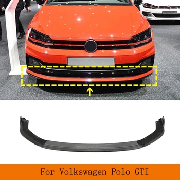 Automobilių Priekiniai Lūpų Anglies Pluošto Spoileris Smakro Bamperis Guard Prijuostė Volkswagen VW Polo GTI Hečbekas 2017-2020