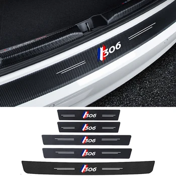Automobilių Ribą Anti Nulio Juosta Reikmenys Peugeot 306 Emblema Priekyje gale bagažo skyriaus Durų Slenksčio Nusitrinti Plokštė Apsauginiai Lipdukai