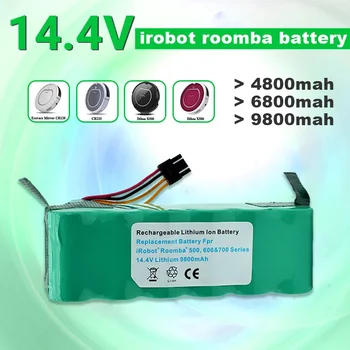 Batterie 14,4 V 4.8 Ah 6.8 Ah 9.8 Ah supilkite Kitfort KT504 Haier T322 T321 T320 T325 Panda X500 X580 Ecovacs Veidrodis CR120 Dibea 