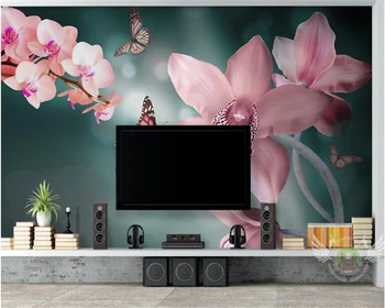 Beibehang 3D Tapetai Šiuolaikinių Grožio Drugelis Orchidėja, TV Foną Kambarį, Miegamąjį, TV Foną už sienos 3 d