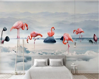 beibehang Moderni klasika tapetai Šiaurės minimalistinio rūkas toli miegamojo miegamojo kambarį fone tėtis peint behang