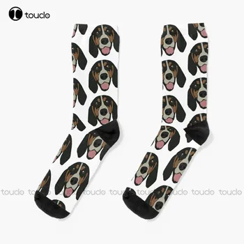 Bluetick Coonhound - Laimingas Skalikas! Nurodyta Unisex Kojinės Suaugusiųjų, Paauglių, Jaunimo Kojinės Asmeninį Užsakymą 360° Skaitmeninė Spauda Juokinga Kojinių