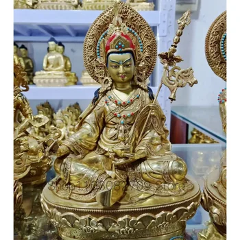didelis 2023 GEROS kokybės gilding Guru Rinpoche Padmasambhava Visagalis Garbinti Budą vario statula šeimos veiksminga apsauga