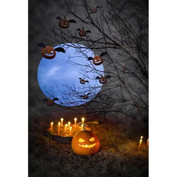 Didelis mėnulis Tapetai Helovinas Apdailos Magija Foto Backdrops Fotografijos Studija komplektai Vaizdo įrangos Priedai Fotografia