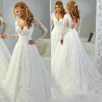 Elegantiškas-Line Long sleeve Lace appliques Seksualus Vestido de noiva Nuotakos suknelė 2023 chalatas de mariee motina nuotakos suknelės