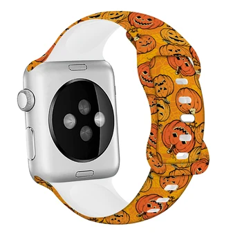Helovinas Dirželiai Apple Watch Band 44mm 40mm 45mm 49mm 41mm 38mm 42 silikono apyrankę iwatch serija 9 7 se 3 5 4 6 8 ultra 2