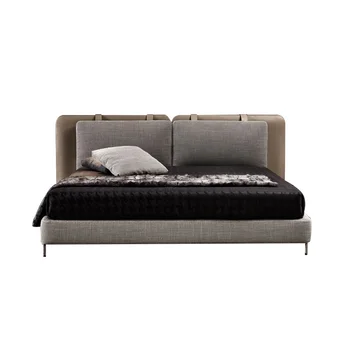 Italijos minimalistinio audinio lova, šviesos prabanga dvigulė lova, miegamojo, vestuvės, nakvynė, modernus paprasta minkštų Šiaurės oda lova
