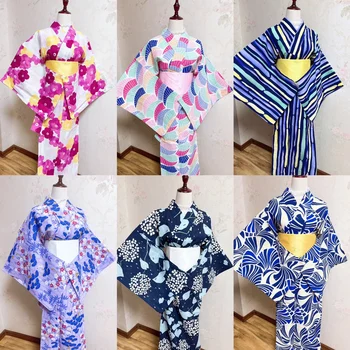 Japonų Kimono Yukata Moterų Tradiciniai Oficialią Dėvėti Stiliaus Medvilnės Audinio Japonijos Fotografavimo Kelionių Drabužių Keli Stiliai