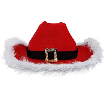 Juokinga Šalies Skrybėlės, Cowgirl Skrybėlę Kalėdų Ponios Kaubojaus Skrybėlės Moterų Santa Hat Vakarų Cowgirl Skrybėlę Cosplay Skrybėlės Lašas laivybos