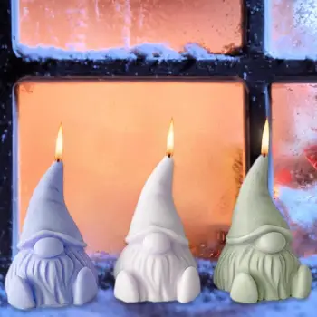 Kalėdų Nykštukas Žvakių liejimo Formos 3D Gnome Žvakė Silikono Formų Rankų darbo 