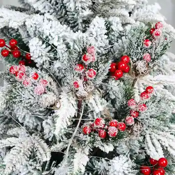 Kalėdų Raudonųjų Uogų Articifial Gėlių Pušies Kankorėžis Filialas Kalėdų Eglutės papuošalus Papuošalas Dovanų Pakavimo Namų 
