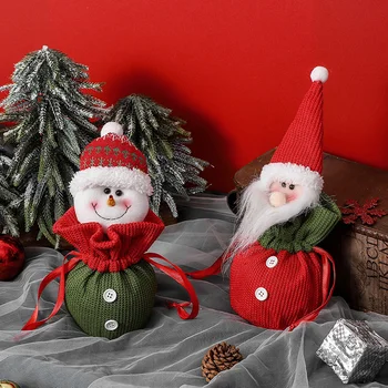 Kalėdų Senelis Kalėdų Lininis Dovanų Maišelis Sniego Raišteliu Dovanų Maišeliai Saugojimo Candy Apple Pakavimo Maišeliai Kalėdų Dovana Vaikams