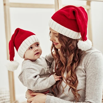 Kalėdų Skrybėlę Žiemą Šiltas, Naujos Megztos Mielas Suaugusių Vaikų Naujųjų Metų Šaliai Vaikams, Dovana, Papuošalai Kalėdų