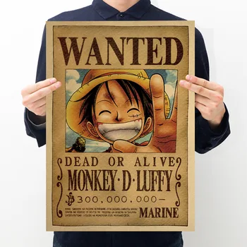 Karšto Luffy Veiksmų Skaičius, Norėjo Plakatas Amatų Spausdinti Siena Lipdukas Derliaus Japonų Anime Lipdukai One Piece Tapetai, Paveikslai