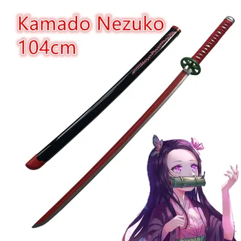 Kimetsu nr. Yaiba Kardas, Ginklas Demon Slayer Kamado Nezuko Cosplay Kardas 1:1 Anime Ninja Peilis medienos žaislas 104cm