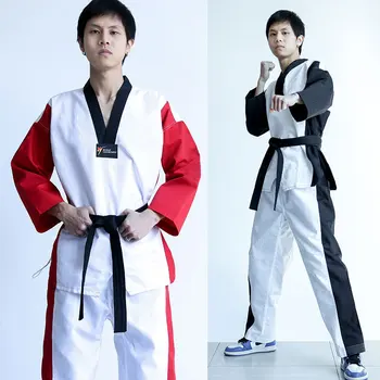Korėjos Taekwondo Vienodai V-Kaklo Dobok Baltas Uniformas, Tae Kwon Do MMA Kovos Menų, Karatė 60% Cotten 40% Poliesteris Kvėpuojantis