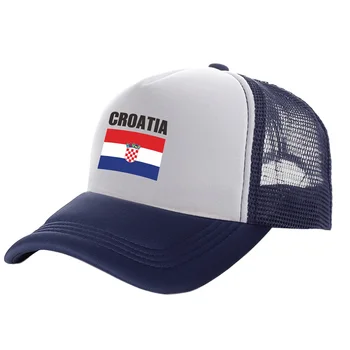 Kroatija Trucker Kepurės Vyrų Kroatija Skrybėlę Beisbolo Kepuraitę Atvėsti Vasaros Unisex Akių Tinklas, Kepurės
