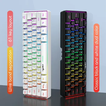 L500 61 Klavišų Žaidimų Klaviatūra 2000mAh Laidinio/Belaidžio Ryšio Mechaninė Klaviatūra Dinaminis RGB Apšvietimas Kompiuterių Priedai