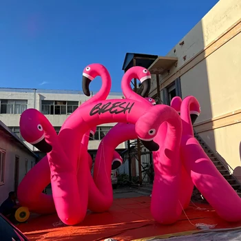 Lauko Naujausias Dizaino Pripučiami Flamingo Arch Rožinė Spalva Graži Veiklos Įėjimo pripučiami arka
