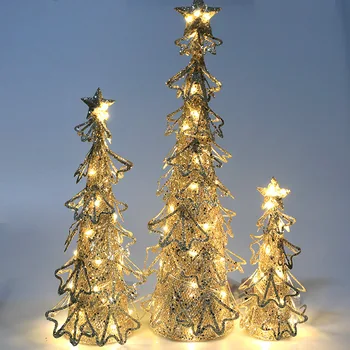 LED Apšviesta Kalėdų Eglutė Namų Stalo Dekoravimui Smulkių Metalinių Kalėdų Eglutė Navidad Noel Kalėdos Šalis Gimtadienio, Vestuvių Papuošalai