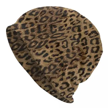 Leopardas Spausdinti Skullies Beanies Kepurės Vėsu, Žiemą Šilta Moterų, Vyrų Mezgimo Skrybėlės Unisex Suaugusiųjų Laukinių Gyvūnų Odos Variklio Dangčio Skrybėlės