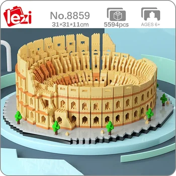 Lezi 8859 Pasaulio Architektūros Romos Koliziejus Arena Stadionas Teatras Mini Diamond Blokų, Plytų Pastatas Žaislas Vaikams Ne Lauke