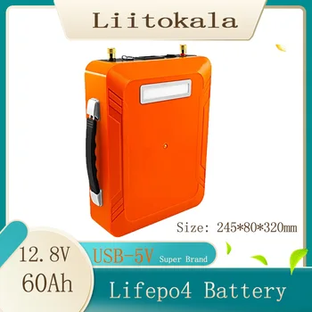 LiitoKala 12v 60Ah LIfepo4 baterija su LED 5v USB 12.8 v 60ah saulės automobilių transporto nuoma transporto priemonės LANGŲ keitiklis naudoti