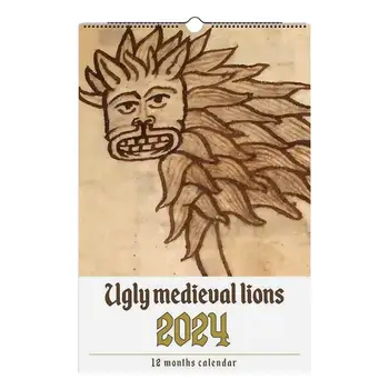 Liūtas Kalendorius 2024 Kūrybos Juokinga Išdaiga Dovanų Sieninį Kalendorių Kūrybos Ir Keista Viduramžių Scenos Tirštėti Popieriaus Kasdien Gyvūnų