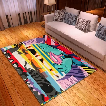 Mados abstrakčiai kilimų restoranas neslidus kilimėlis šiuolaikinio gyvenimo kambario storas kilimas namuose miegamasis 3D spausdinimo stačiakampio formos vaikų kilimas