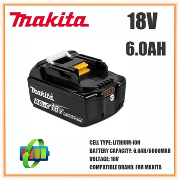 Makita Originalus 18V 6000MAH 6.0 AH Įkraunamas elektrinis Įrankis, LED Baterija Ličio Jonų Pakeitimas LXT BL1860B BL1860 BL1850
