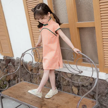 Mergaičių Cheongsam Vaikų Suknelė Kinų Stiliaus Senovės Drabužius Han Kostiumas 2022 Vaikų 1-8-metų Vaikų Cheongsam